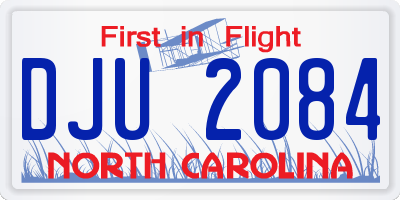 NC license plate DJU2084