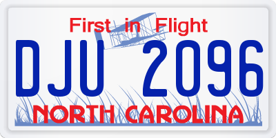 NC license plate DJU2096
