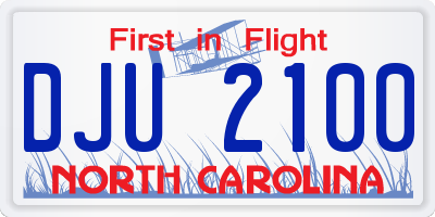 NC license plate DJU2100