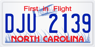 NC license plate DJU2139
