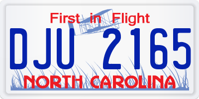 NC license plate DJU2165