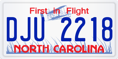 NC license plate DJU2218