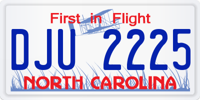 NC license plate DJU2225