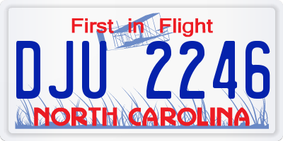 NC license plate DJU2246