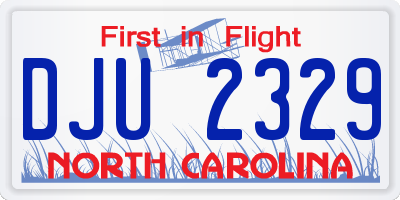 NC license plate DJU2329