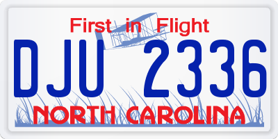 NC license plate DJU2336