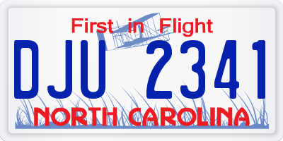 NC license plate DJU2341