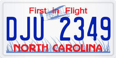 NC license plate DJU2349