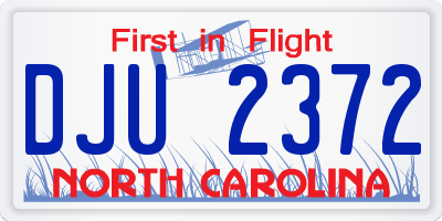 NC license plate DJU2372