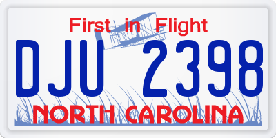 NC license plate DJU2398
