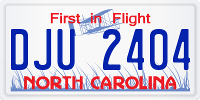 NC license plate DJU2404