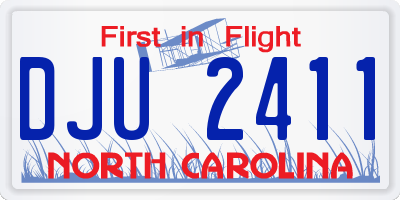 NC license plate DJU2411