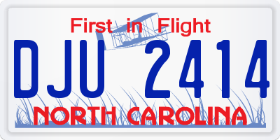 NC license plate DJU2414
