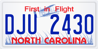 NC license plate DJU2430