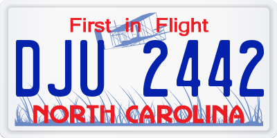 NC license plate DJU2442