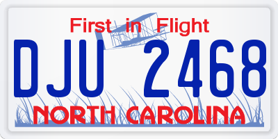 NC license plate DJU2468