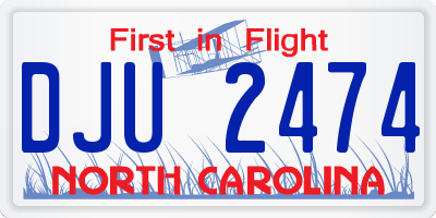 NC license plate DJU2474