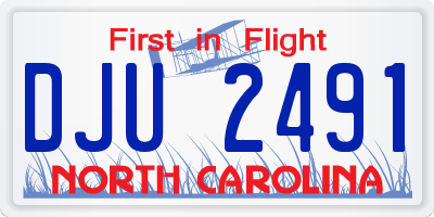 NC license plate DJU2491