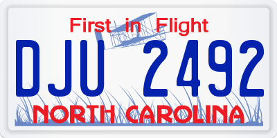 NC license plate DJU2492