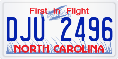 NC license plate DJU2496
