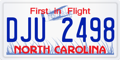 NC license plate DJU2498