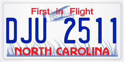 NC license plate DJU2511