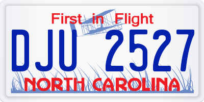 NC license plate DJU2527