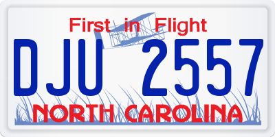 NC license plate DJU2557