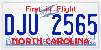 NC license plate DJU2565