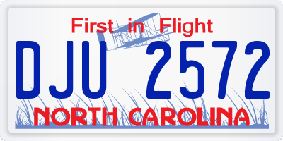NC license plate DJU2572