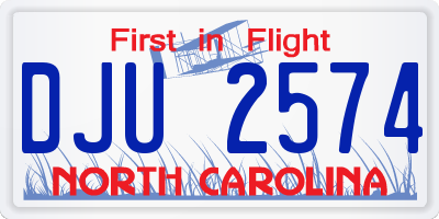 NC license plate DJU2574