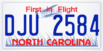 NC license plate DJU2584