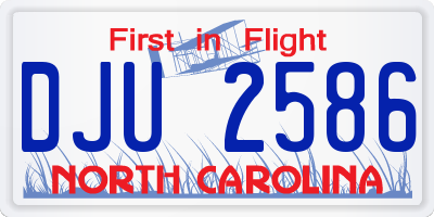 NC license plate DJU2586