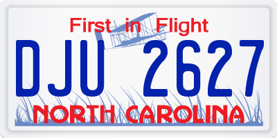 NC license plate DJU2627