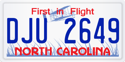NC license plate DJU2649