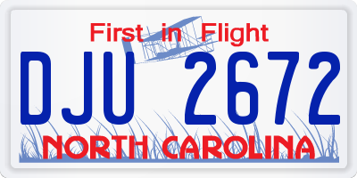 NC license plate DJU2672