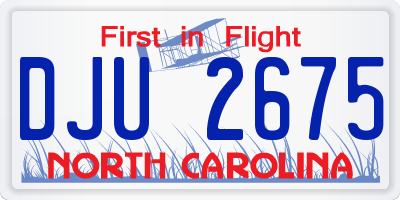 NC license plate DJU2675