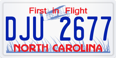 NC license plate DJU2677