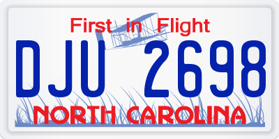 NC license plate DJU2698