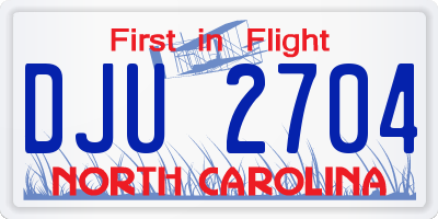 NC license plate DJU2704