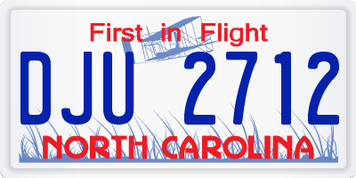 NC license plate DJU2712