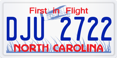 NC license plate DJU2722
