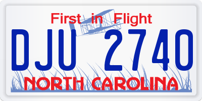 NC license plate DJU2740