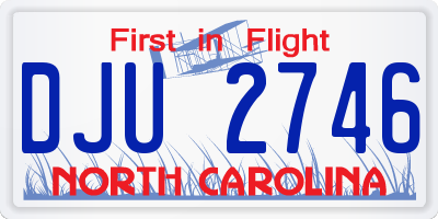 NC license plate DJU2746