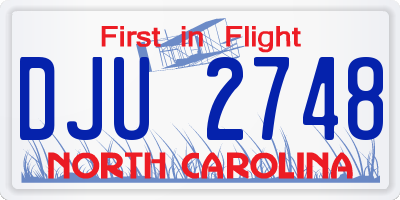 NC license plate DJU2748