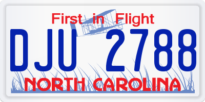 NC license plate DJU2788