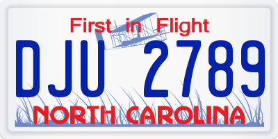 NC license plate DJU2789
