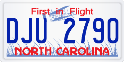NC license plate DJU2790