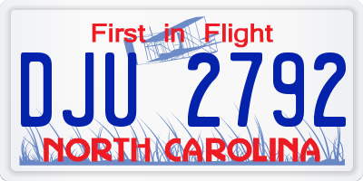 NC license plate DJU2792