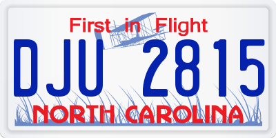 NC license plate DJU2815
